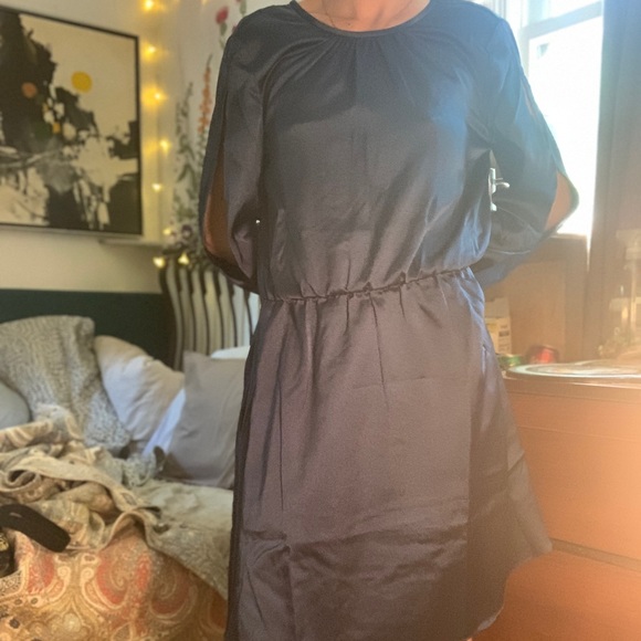 Rachel Roy Blue Long Sleeve Tie Back Dress - Picture 6 of 12